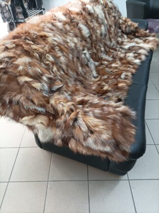 Real Fox fur blanket throw crystal color, Home warmer
