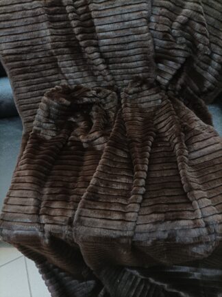 Real Rabbit fur shorn with patterns blanket throw brown color, Home warmer
