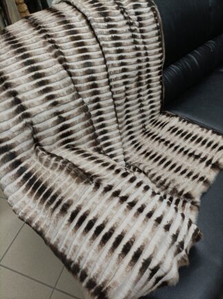 Real Rabbit fur shorn with patterns blanket throw, Home warmer