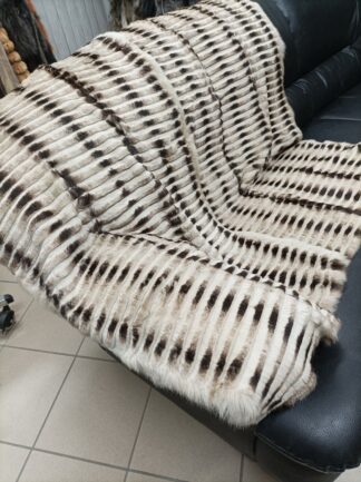 Real Rabbit fur shorn with patterns blanket throw, Home warmer