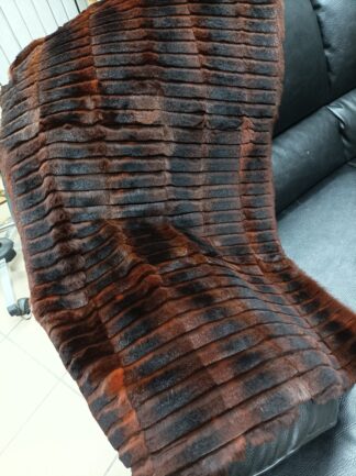 Real Rabbit fur shorn with patterns blanket throw, Home warmer