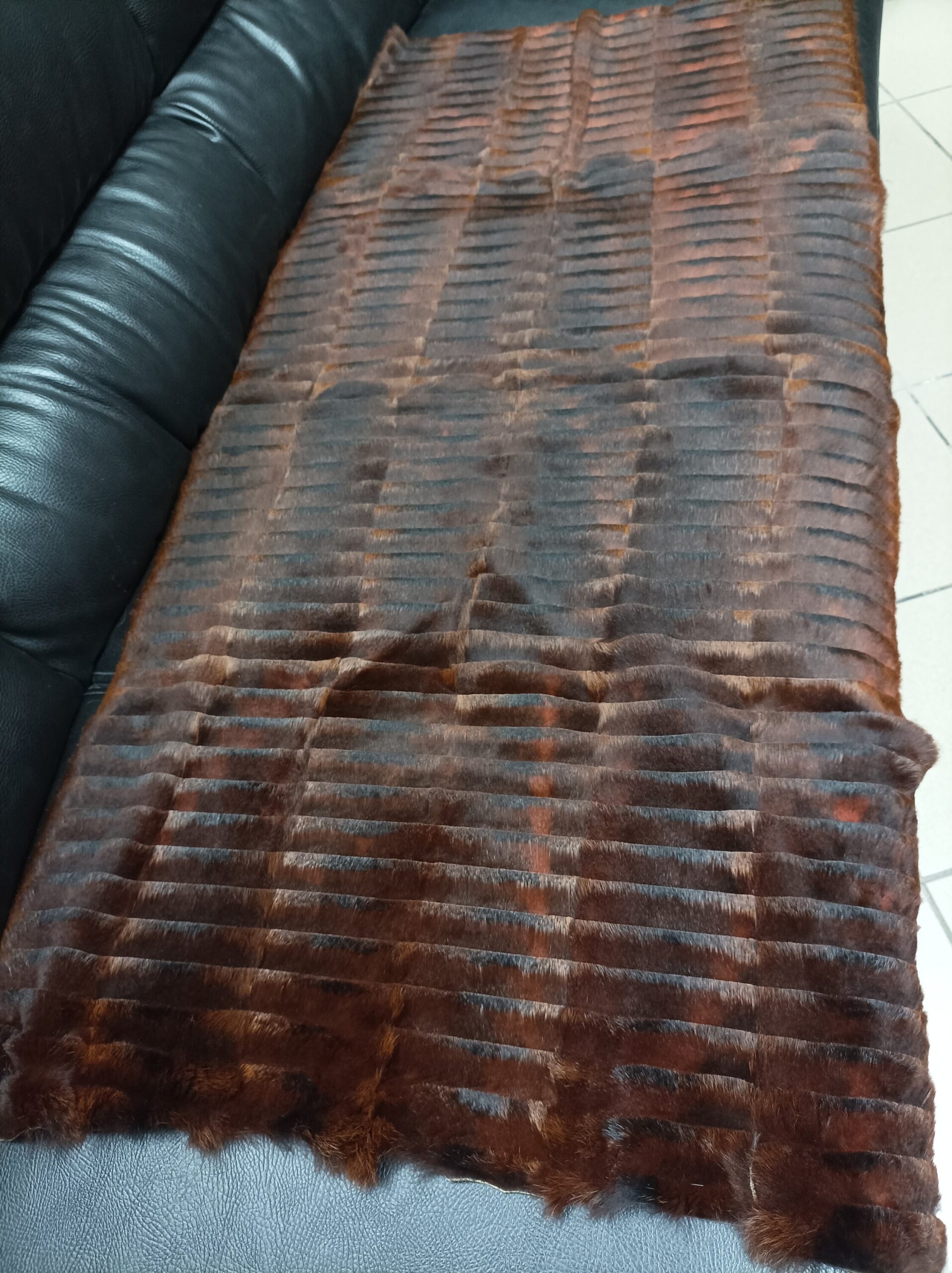 Real Rabbit fur shorn with patterns blanket throw, Home warmer - Image 5