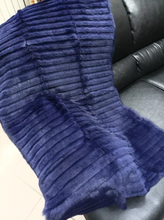Real Rabbit fur shorn with patterns blanket throw, Home warmer