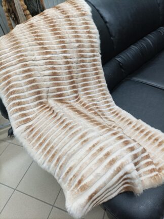 Real Rabbit fur shorn with patterns blanket throw, Home warmer
