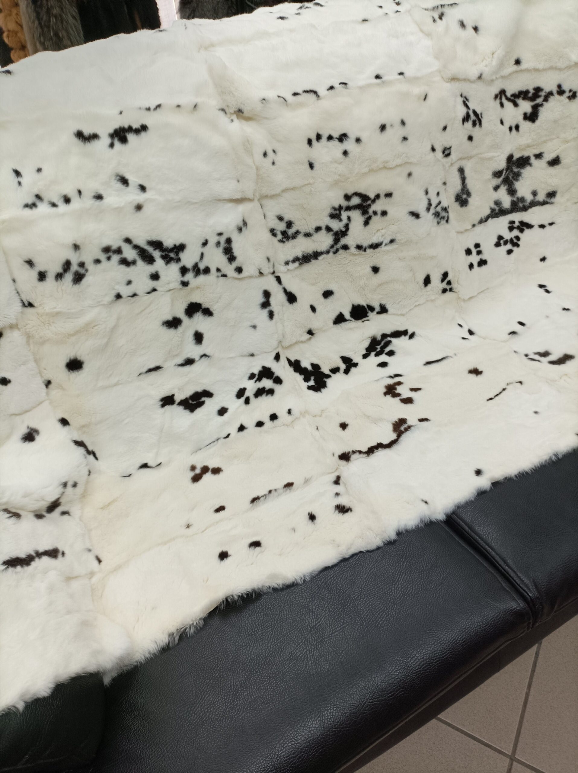 Real Rex rabbit fur blanket throw, natural color, Home warmer - Image 3