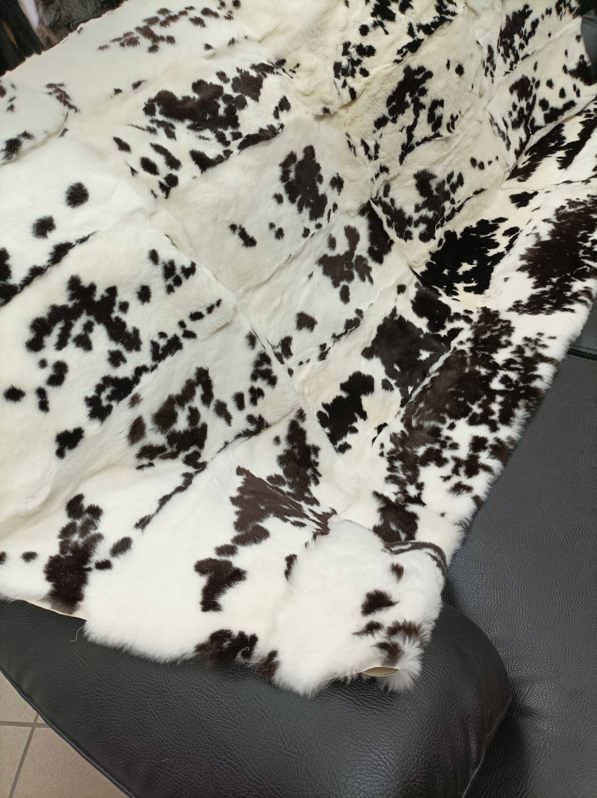 Real Rex rabbit fur blanket throw, natural color, Home warmer - Image 5