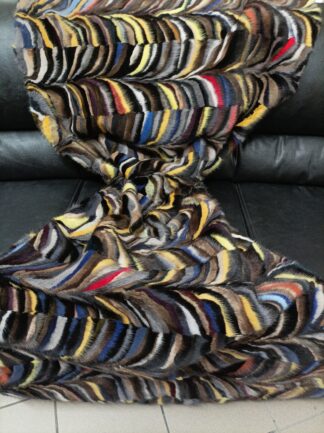 Real Mink fur blanket throw multicolor, Home warmer
