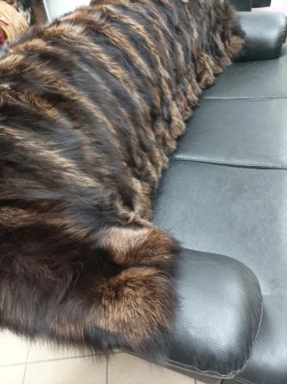 Real Fox Fur Blanket Throw - Brown Home Warmer Sofa Cover
