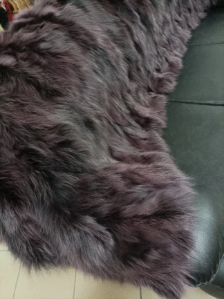 Real Fox Fur Blanket: Fluffy Soft Home Warmer Sofa Cover