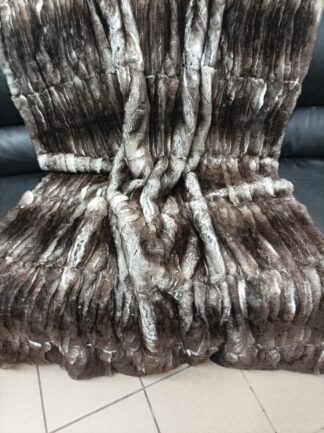 Real Rex Rabbit Fur Blanket: Natural Color Home Throw