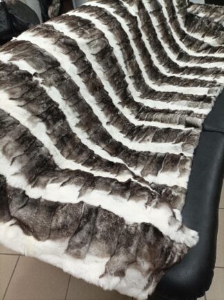 Real Orilak-Rex Rabbit Fur Blanket: Natural Color Home Throw