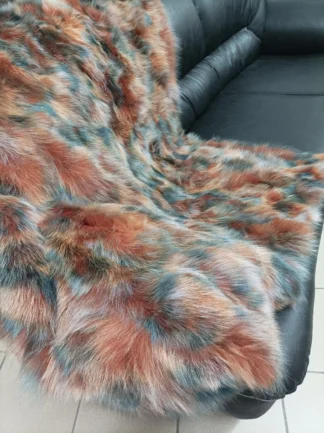 Real Fox Fur Blanket Throw: Fluffy Soft Home Warmer