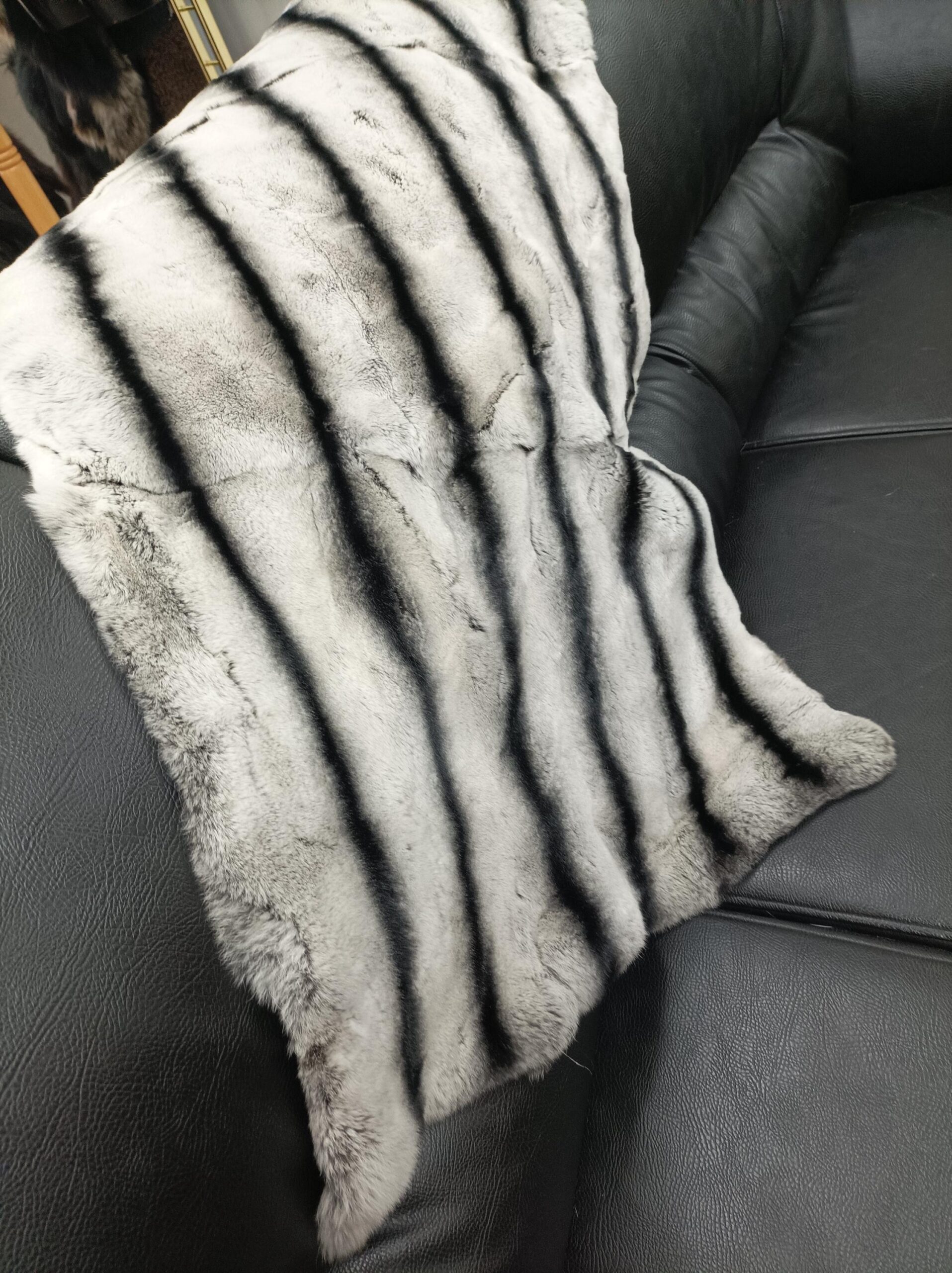Real Rex Rabbit fur blanket throw, Home warmer