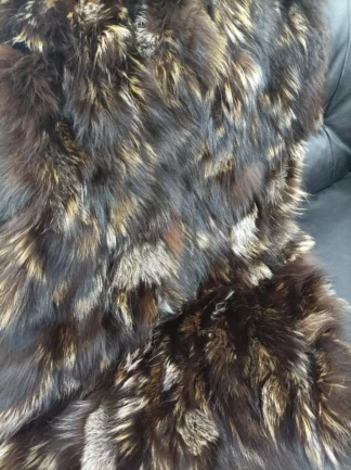 Fur blanket,real fox, throw,  brown and gold color, Home accessory