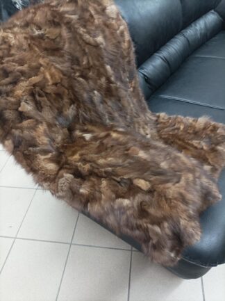 Real Zibelino fur blanket, throw ,natural color, Home warmer