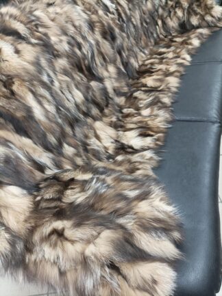 Luxury Real Fox fur blanket throw, crystal color, Home warmer