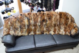 Real Fox fur blanket throw crystal light color, Home warmer