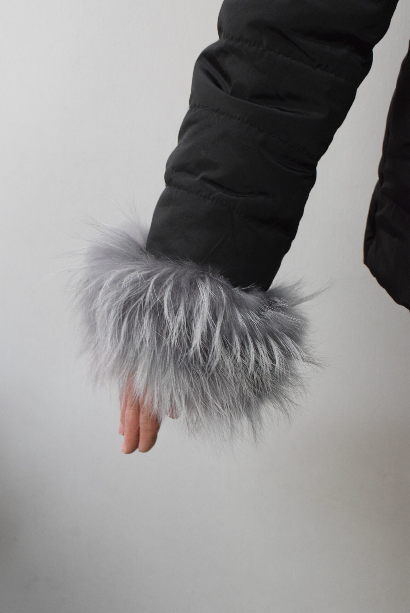 Real Fur Gray Finn Raccoon cuffs with elastic on top/ Winter accessories - Image 2
