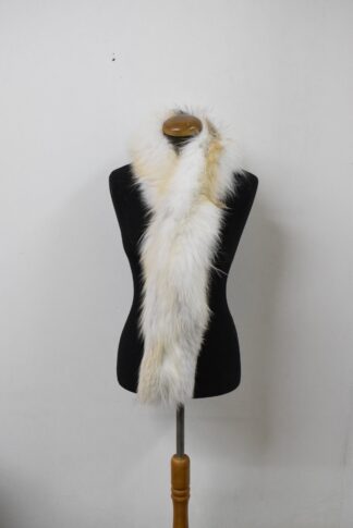 Fur Fox long scarf Gold natural color, winter warm accessories.