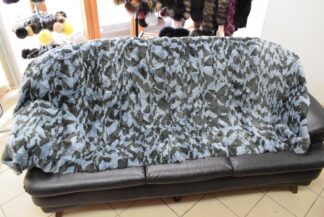 Real Rex Rabbit fur blanket throw green light blue color, Home warmer