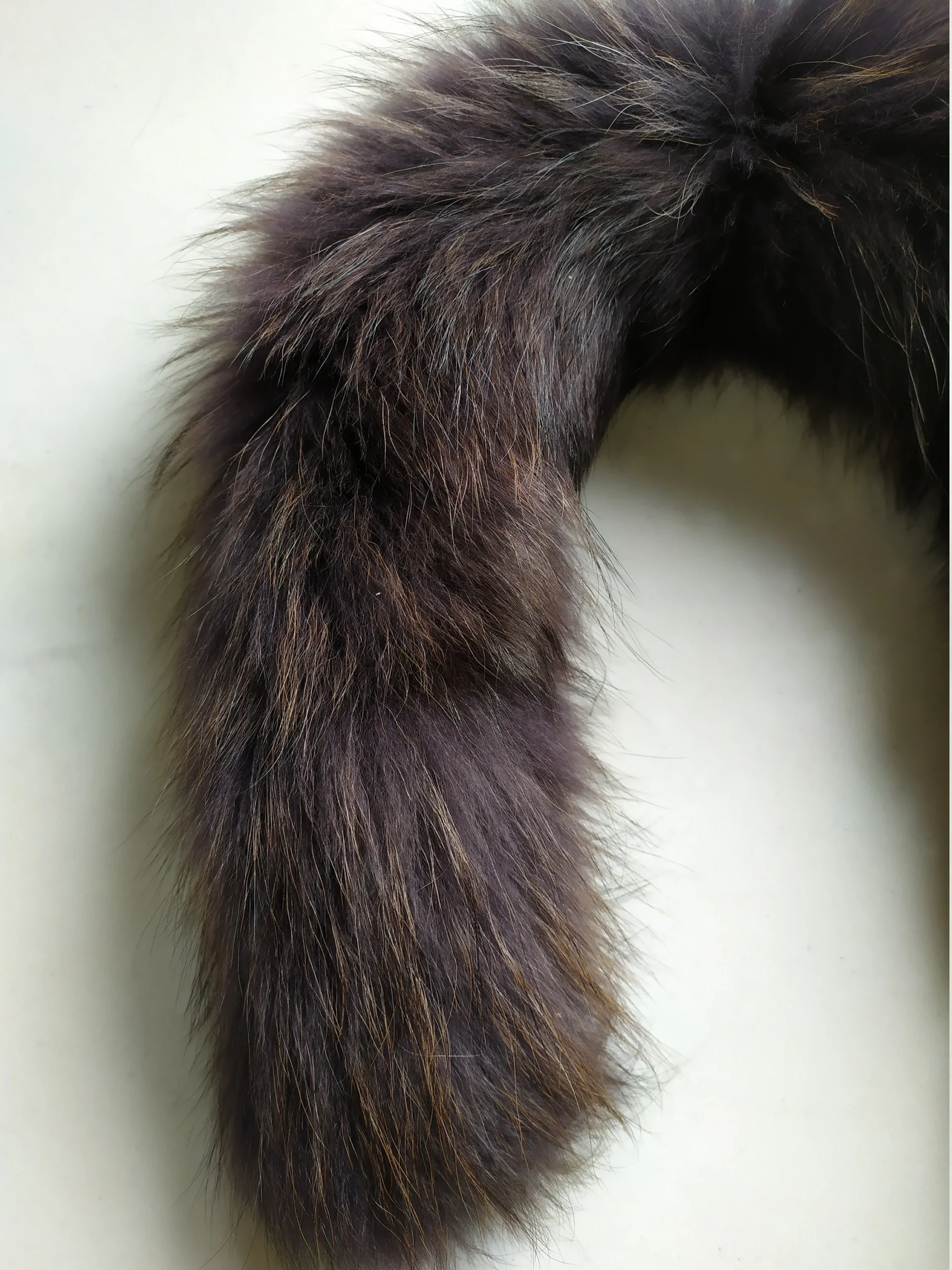 Fox Fur Hood Trim: Gray Brown Fur Scarf, DIY Coat Collar - Image 4