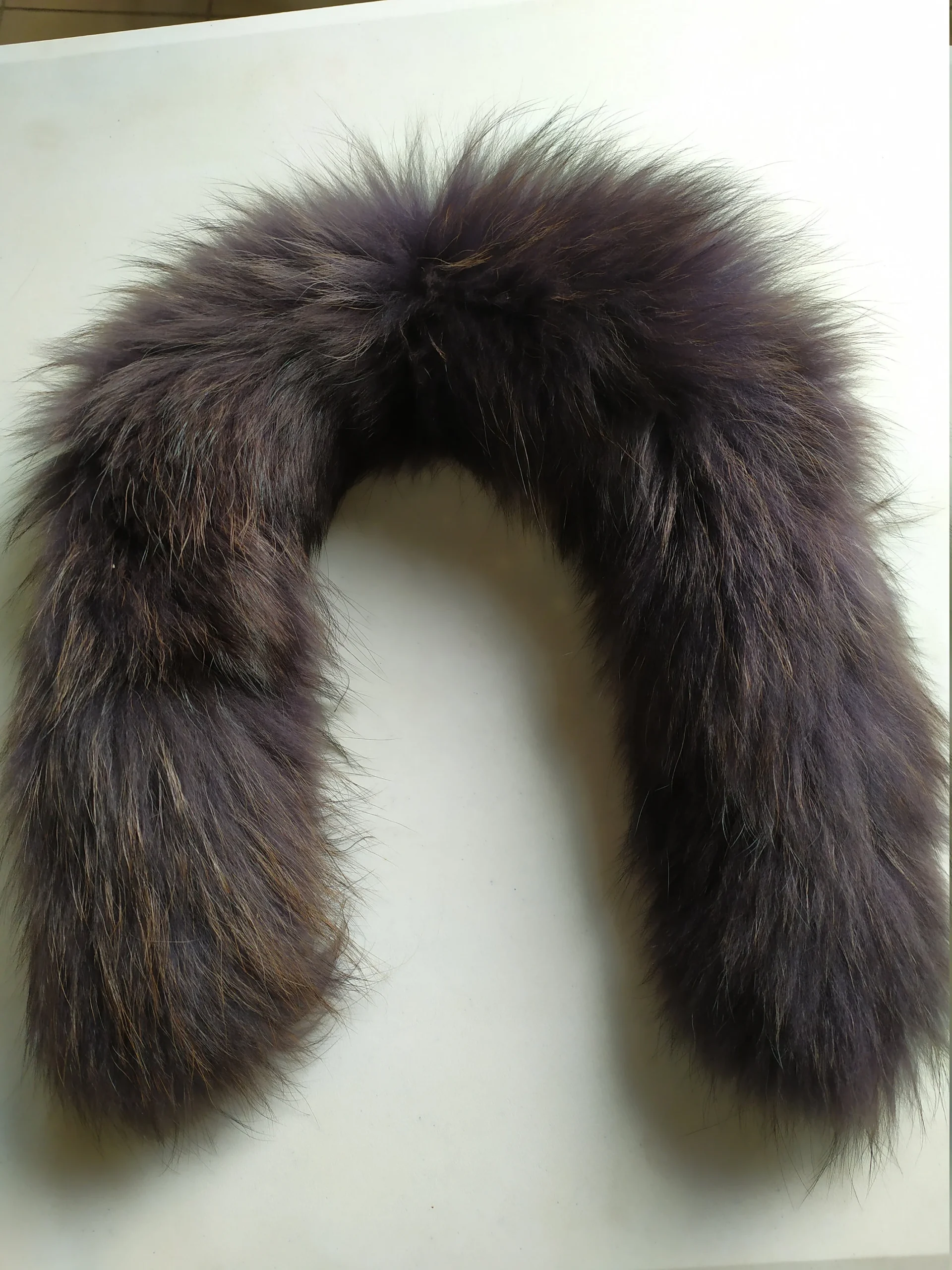 Fox Fur Hood Trim: Gray Brown Fur Scarf, DIY Coat Collar - Image 2