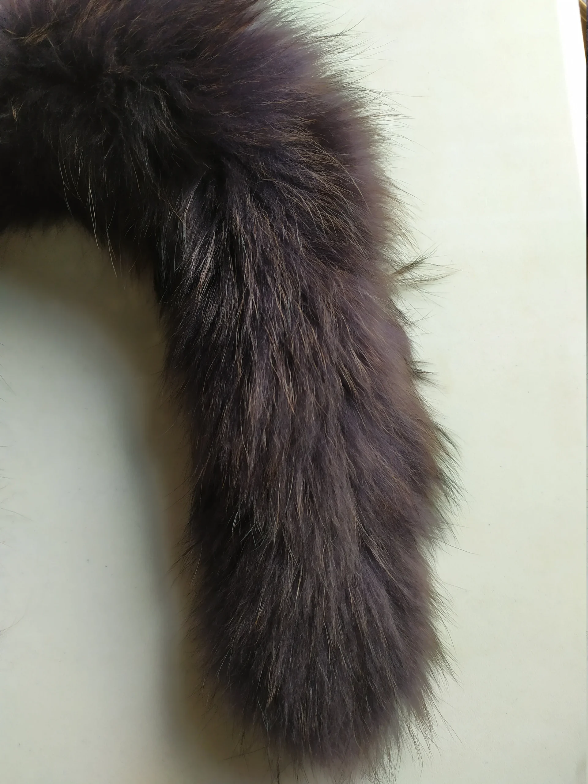 Fox Fur Hood Trim: Gray Brown Fur Scarf, DIY Coat Collar - Image 3
