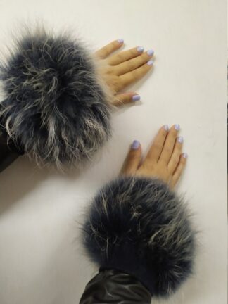 Real Fur Snoutap Finn Raccoon cuffs with elastic on top/ Winter accessories