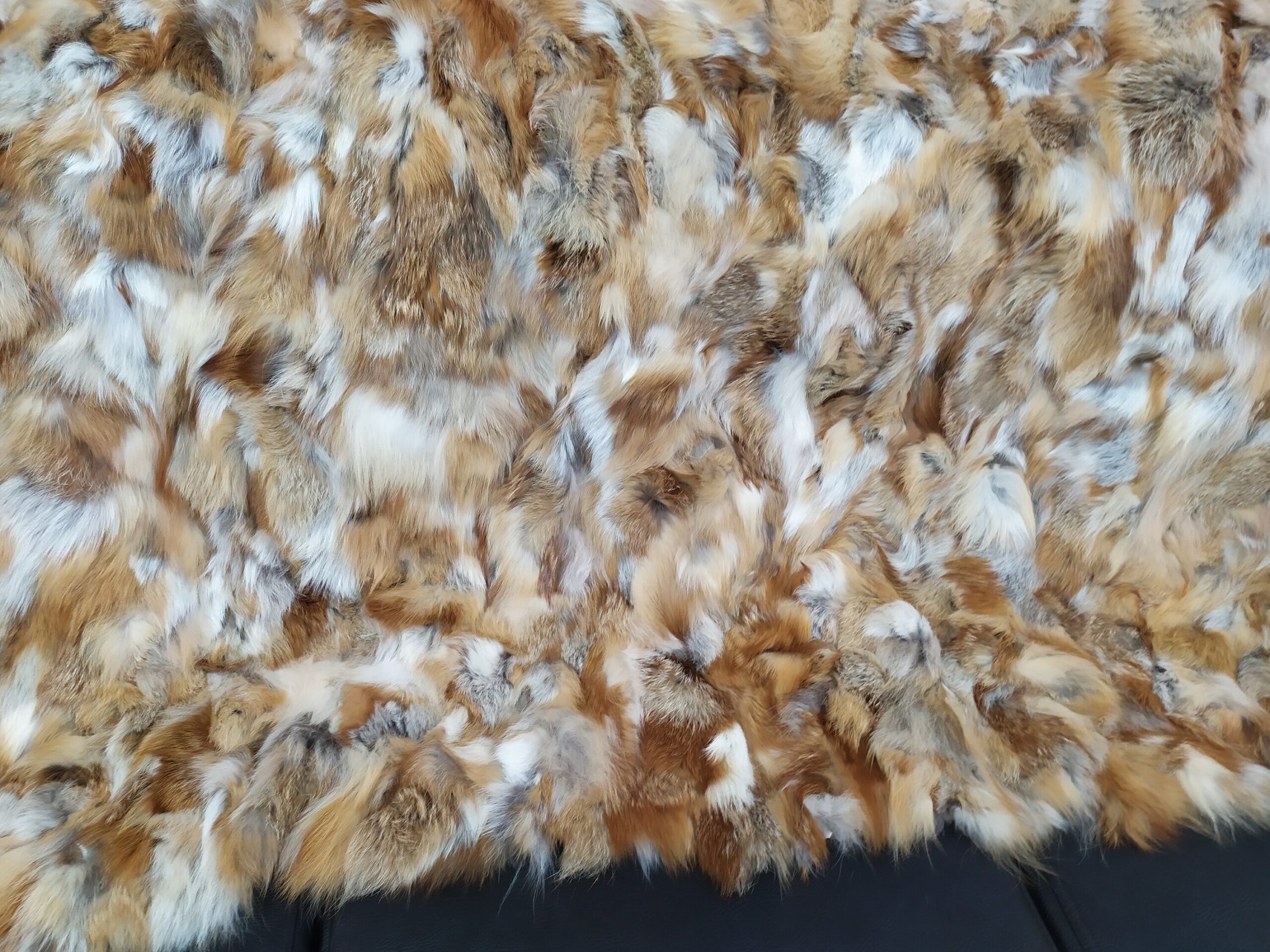 Real Canadian Fox fur blanket throw natural color, Home warmer - Image 4
