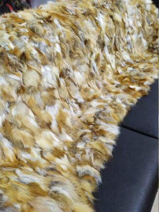 Real Canadian Fox fur blanket throw natural color, Home warmer