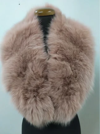 Long Fox Fur Collar, Rotten Apple Color, Winter Coat Accessory