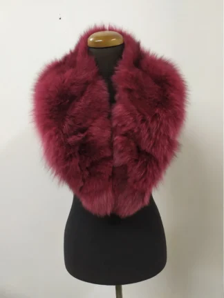 High Quality Fox Fur Collar, Bordo Winter Accessory