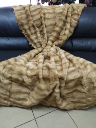 Real Martin fur blanket throw beige, Home warmer