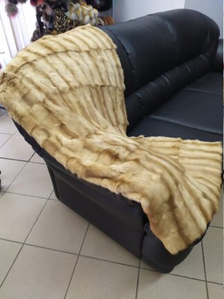 Real Martin fur blanket throw beige, Home warmer