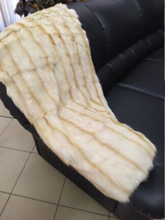 Real Martin fur blanket throw Ecru colour, Home warmer