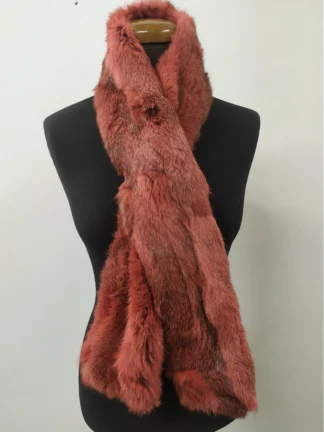 Fur rabbit long scarf keramidi color, winter warm accessories.