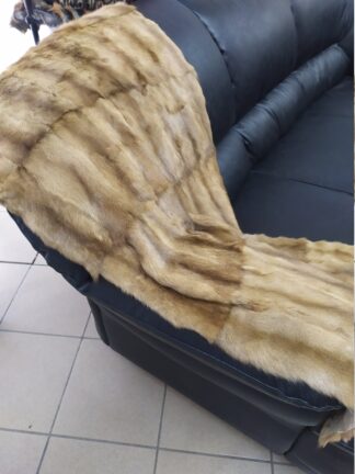 Real Martin fur blanket throw beige, Home warmer