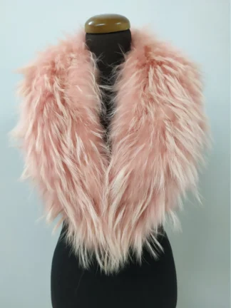 Pink Finn Raccoon Fur Collar: Winter Coat Accessory