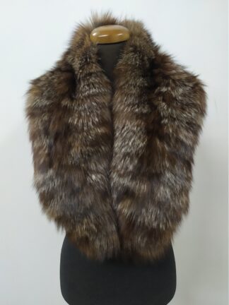 Fox Fur Collar: Crystal & Brown Winter Coat Accessory