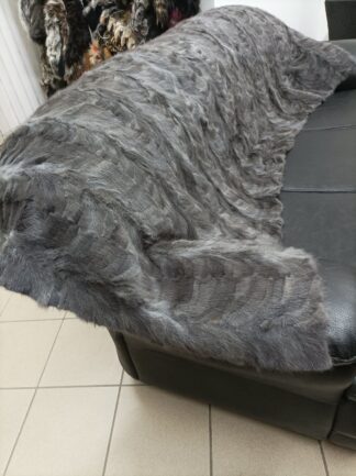 Real Mink fur blanket throw gray pencil color, Home warmer
