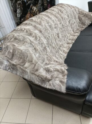 Real Mink fur blanket throw light gray color, Home warmer