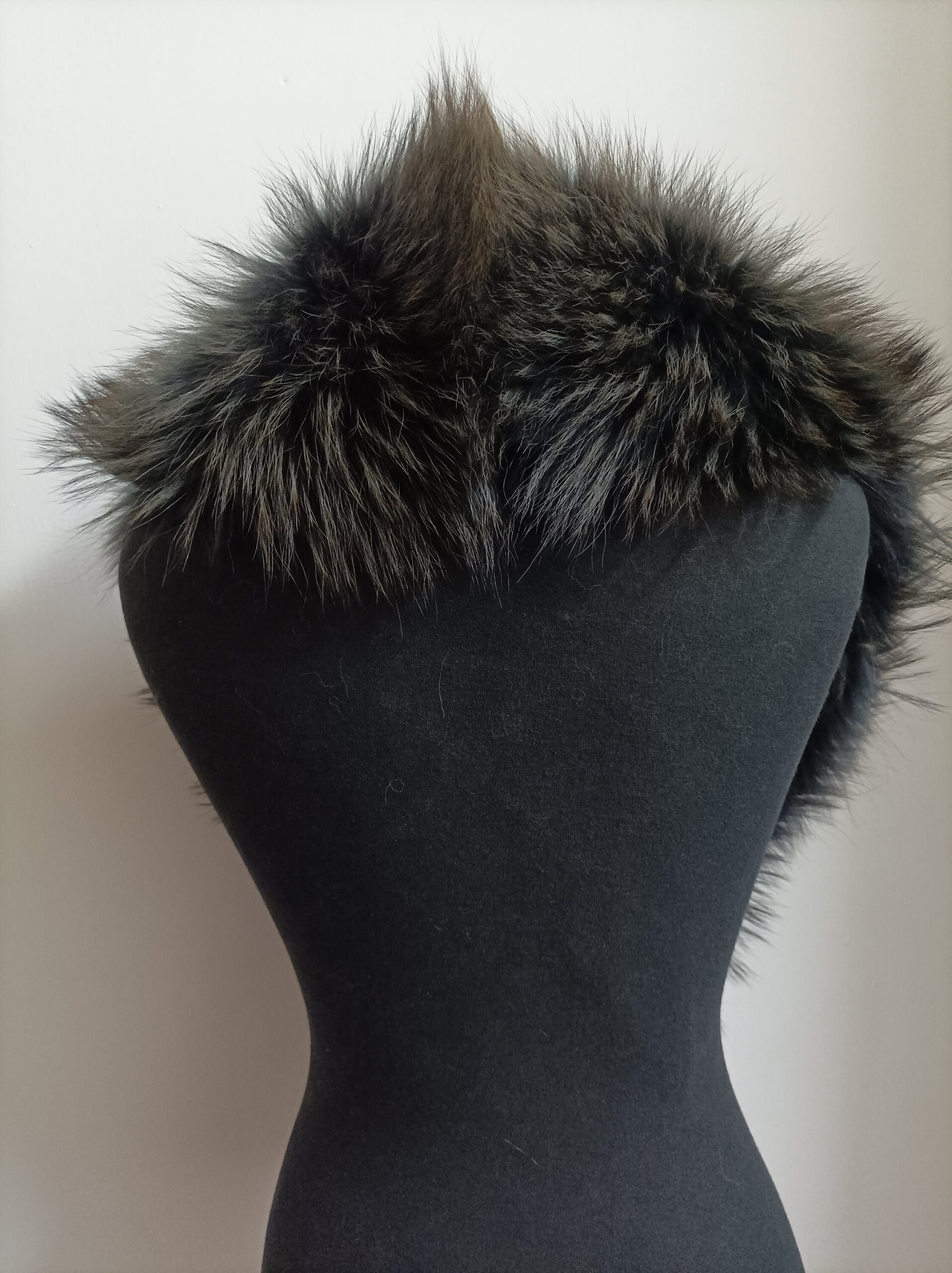 Fur collar, Fin raccoon fur collar, Real fur collar, dark grey collor - Image 3