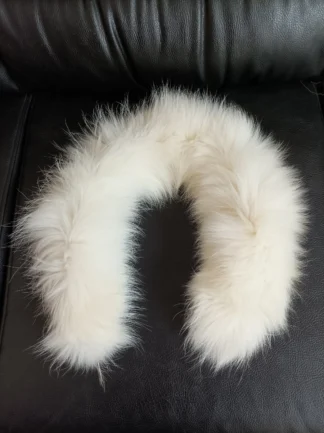 Fur hood trim, real finn raccoon hood trim,ecru color, fur collar,  fur hood trim, fur scarf.