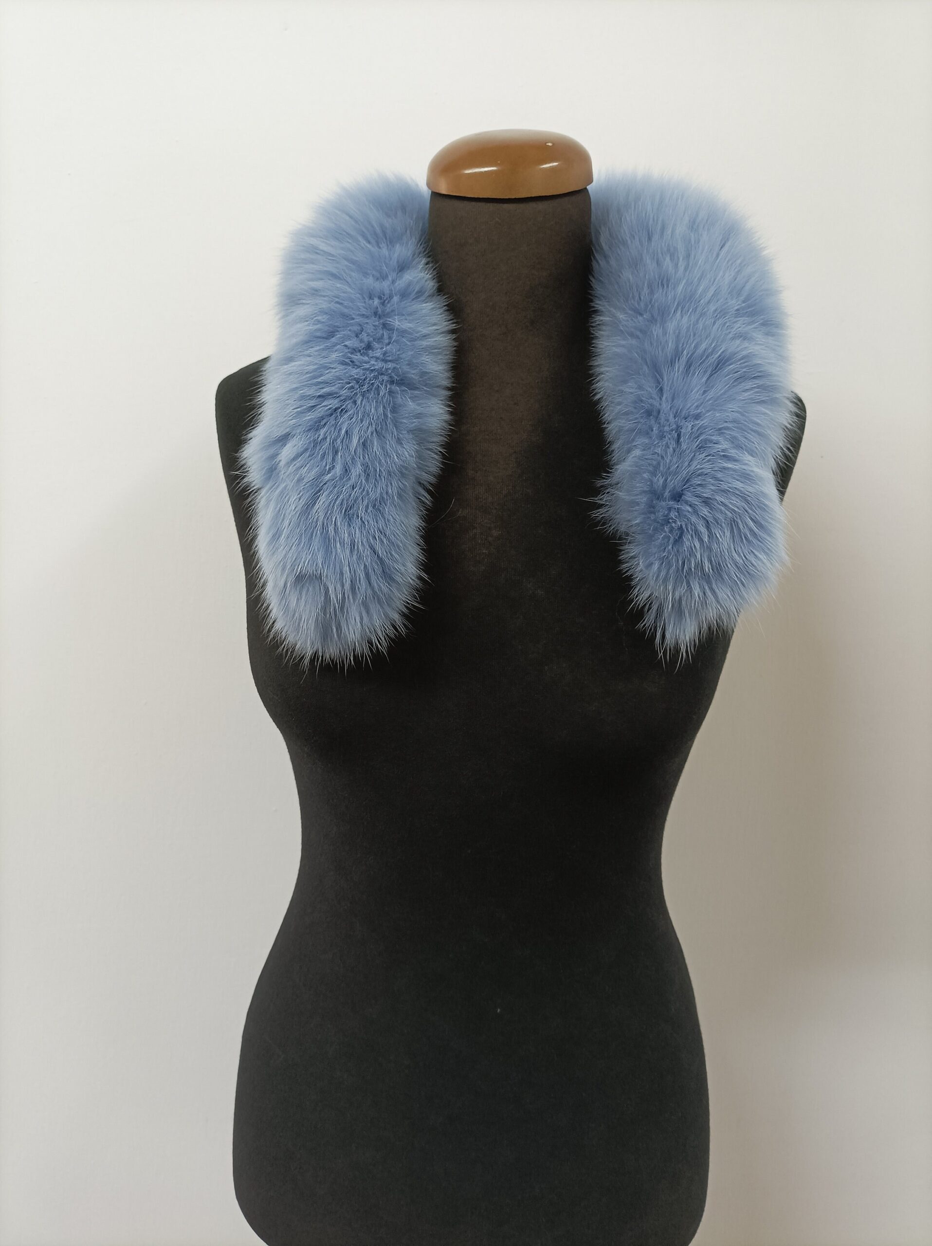 Fur hood trim, real fox hood trim, fur collar, cyan color, fox fur hood trim, fur scarf.