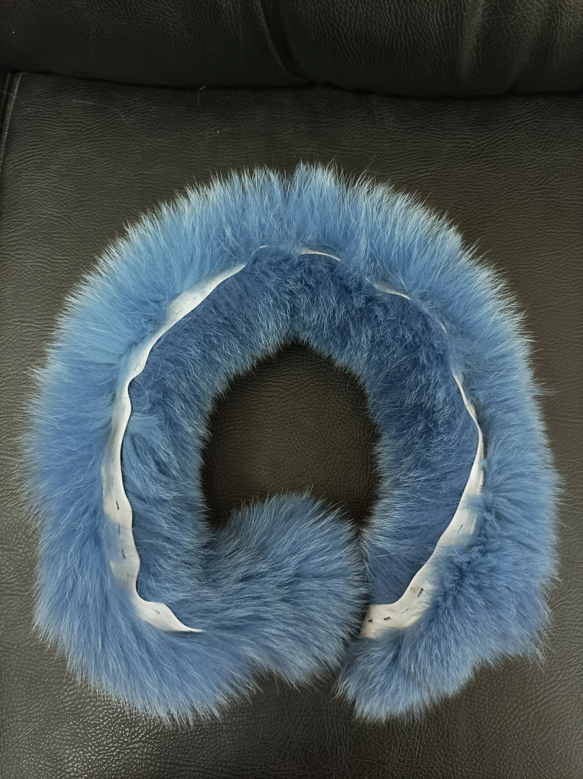 Real Fox Fur Hood Trim, Blue Fur Collar, Fur Scarf (73cm) - Image 7