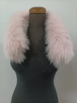 Fur hood trim, real fox hood trim, fur collar, pink color, fox fur hood trim, fur scarf.