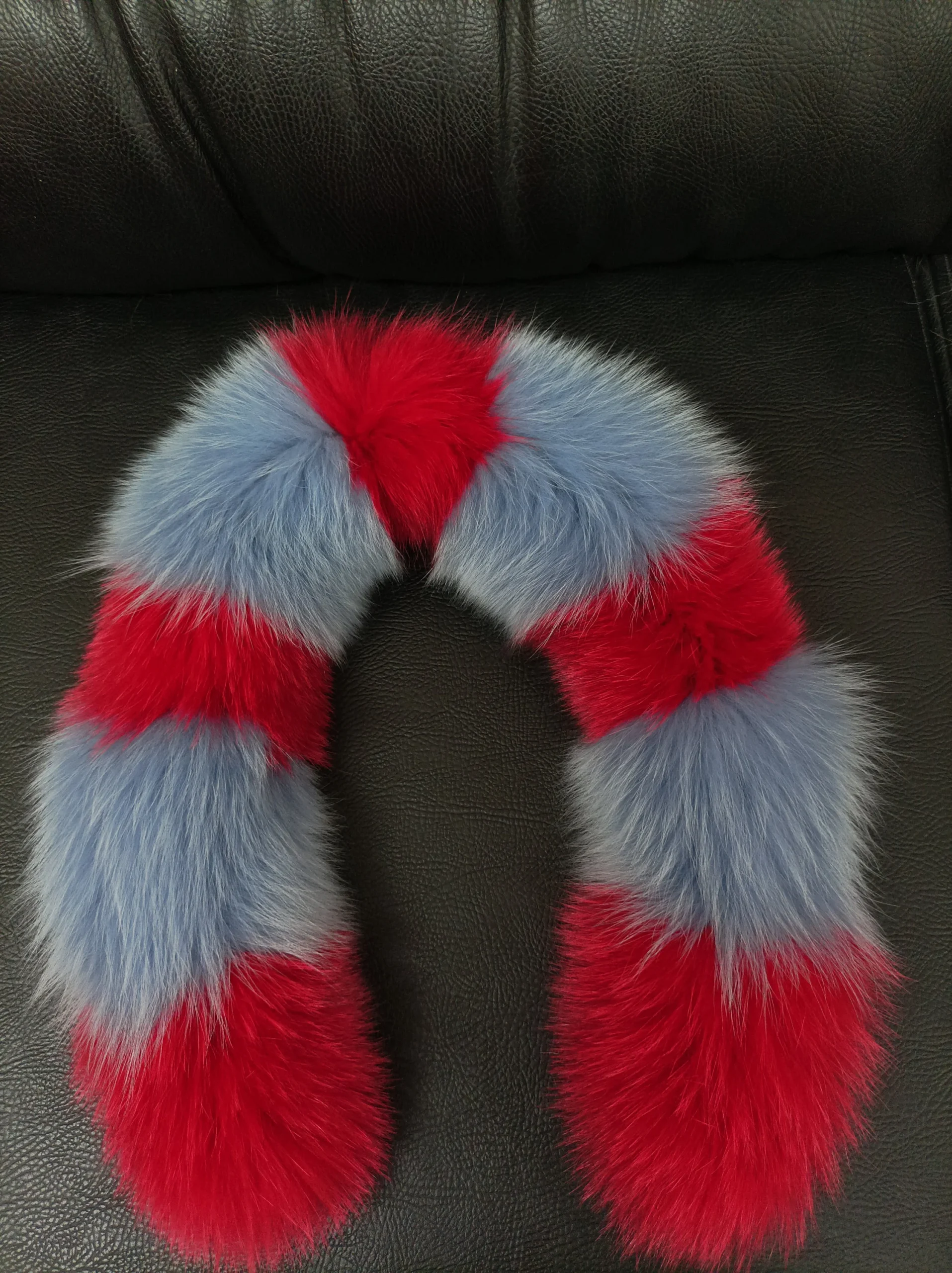 Fur hood trim, real fox hood trim, fur collar, multicolor, fox fur hood trim, fur scarf. - Image 4