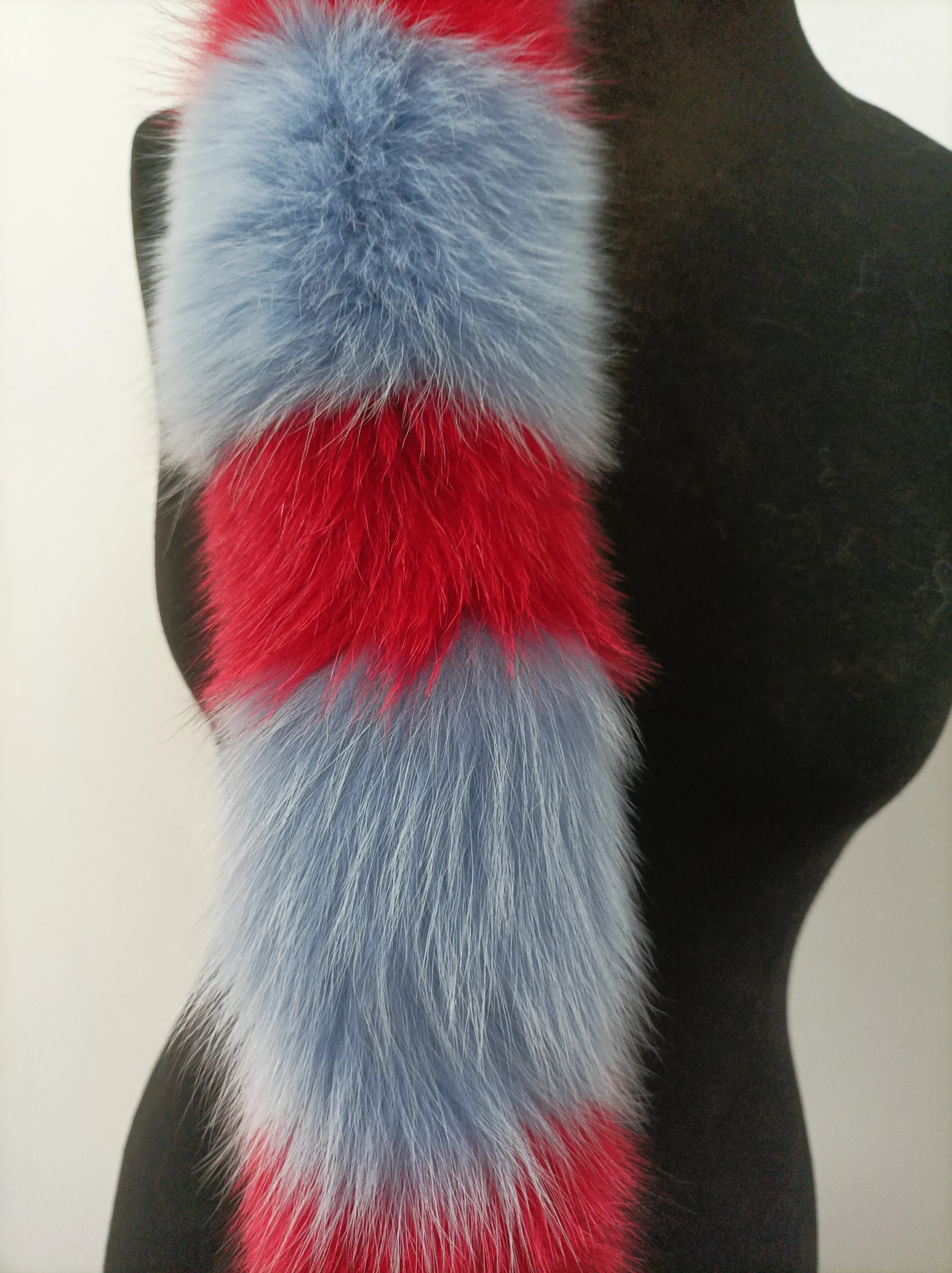 Fur hood trim, real fox hood trim, fur collar, multicolor, fox fur hood trim, fur scarf. - Image 6