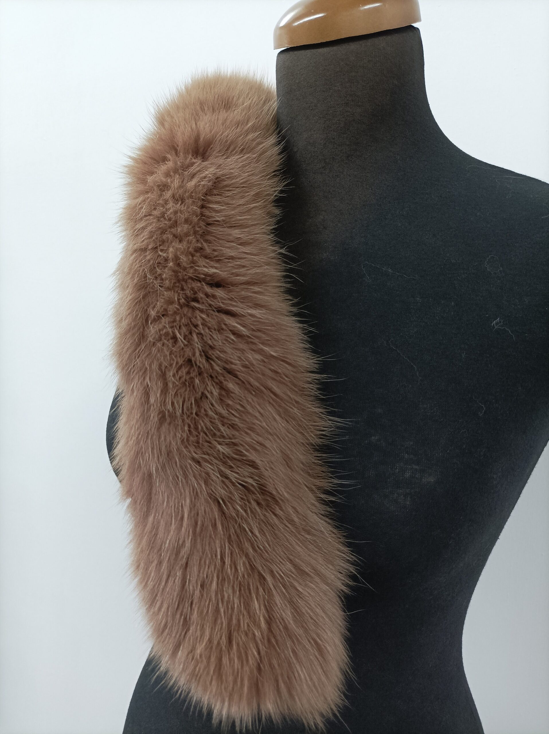 Real Fox Fur Hood Trim - Brown Fur Scarf Collar - Image 3