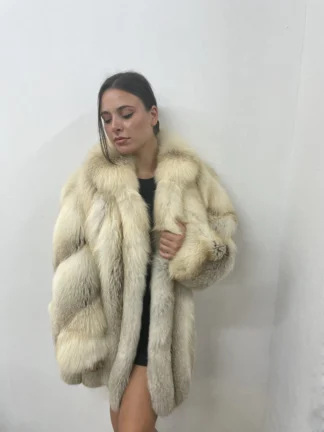 Real Fur Fox Coat in golden color